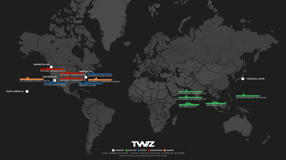 Aircraft Carrier Movements in the Pacific Region
