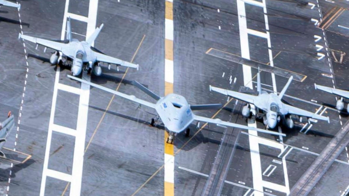 MQ-25 Stingray Demonstrator Showcases Naval Innovation Aboard USS Nimitz