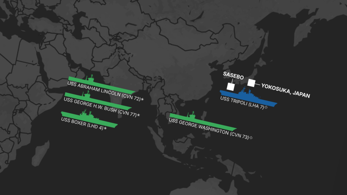 U.S. Carrier Groups Stationed in Middle East as Negotiations with Iran Approach Deadline