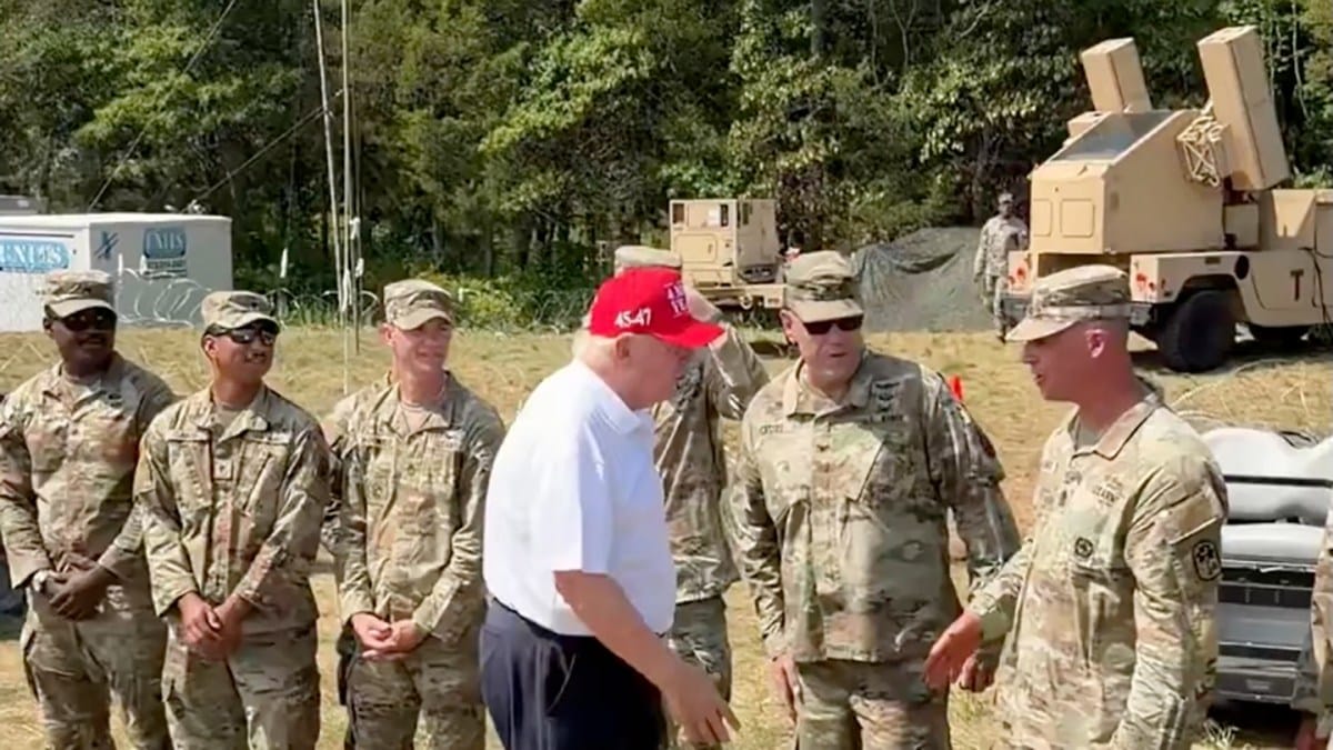 Avenger Surface-To-Air Missile System Shields President Trump During Golf Outing