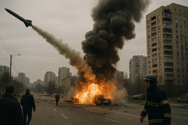 Russian Missile Strikes Target Kyiv, Causing Casualties